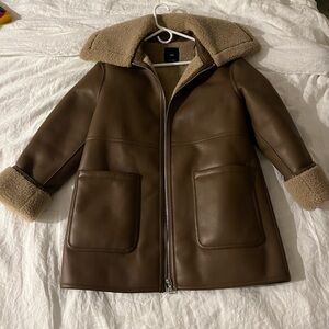 Mango double faced brown coat in small (the coziest!!)